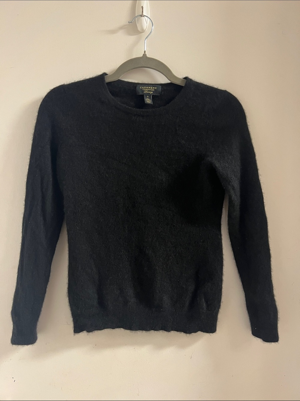 Charter Club Cashmere Black Crewneck Sweater S (Fits like XS)